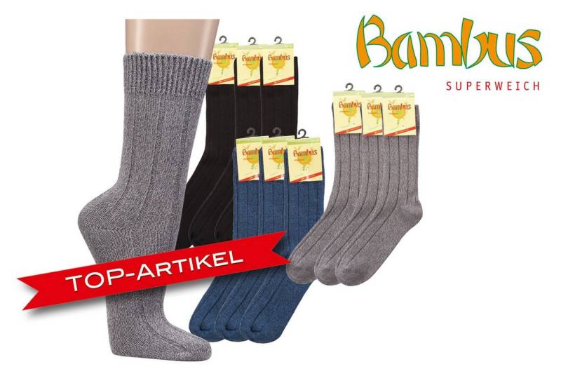 Wowerat Basicsocken WARME Bambus Viskose Socken Softrand Wollsocken Gummi Damen Herren von Wowerat