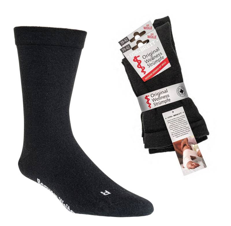 Wowerat Diabetikersocken Diabetikersocken EXTRA-BREIT weit mit Wolle Zehen (2 Paar) extra weit von Wowerat