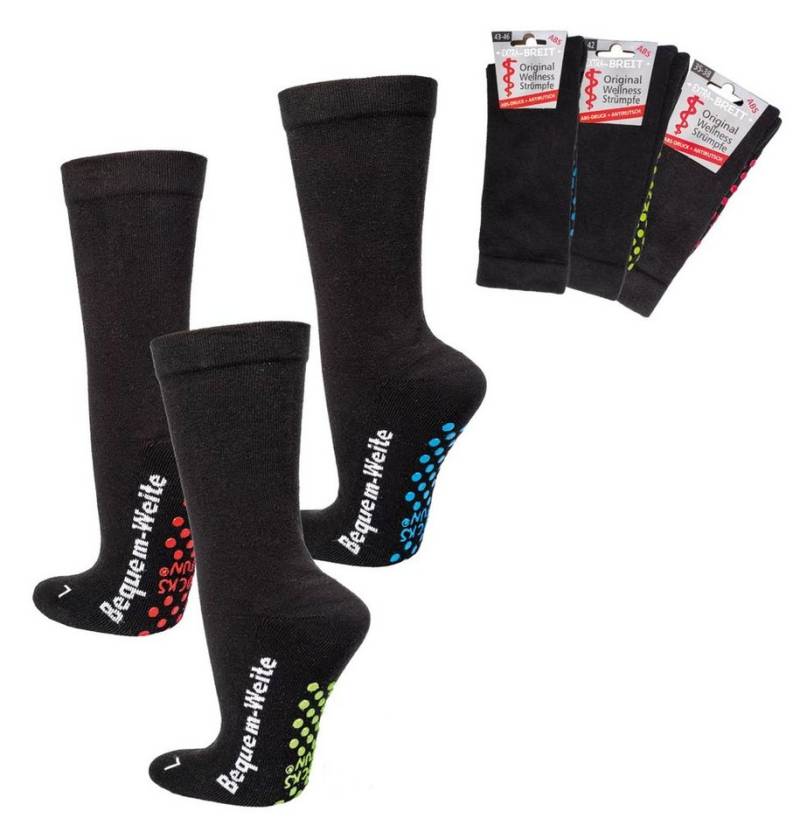 Wowerat Diabetikersocken EXTRA-BREIT weit Diabetes Strümpfe mit ABS (2 Paar) ABS Ausstattung von Wowerat