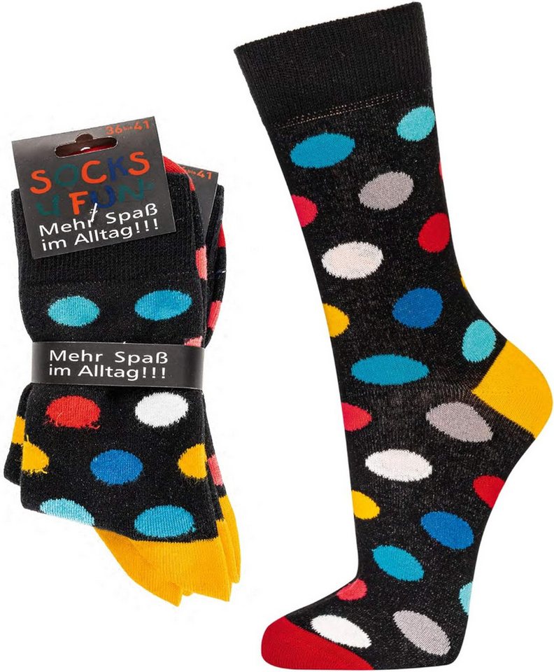 Wowerat Freizeitsocken 2 Paar Fun Socken, Spaß mit Socken, Funny Punkte, für Damen & Herren von Wowerat