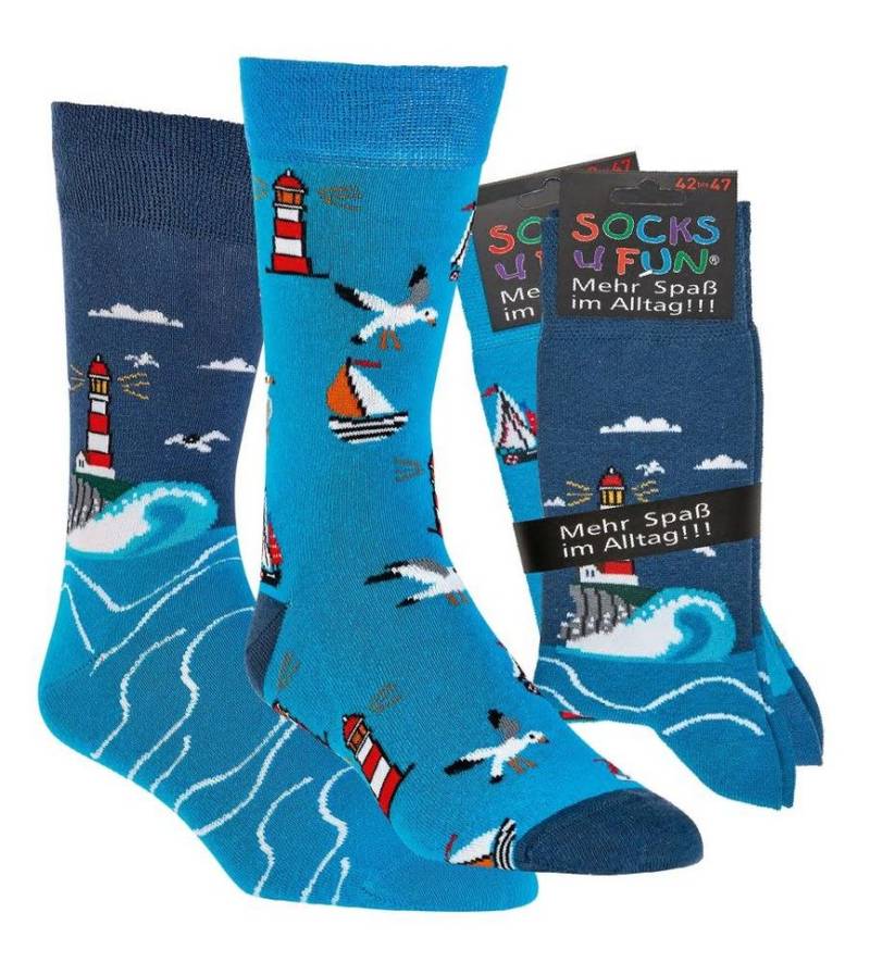 Wowerat Freizeitsocken 2 Paar Fun Socken, Spaß mit Socken, Küstenglück, für Damen & Herren von Wowerat