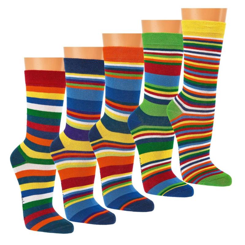 Wowerat Freizeitsocken 3 Paar Kinder-Söckchen "Gute-Laune-Ringel" für Jungen und Mädchen (3 Paar) von Wowerat