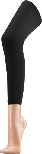 Wowerat Glatte Kinder Capri 3/4 Leggings aus Baumwolle | Single Jersey Farbe Schwarz Größe 116/122 von Wowerat