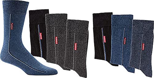 Wowerat KLASSIKER HERREN SOCKEN mit JEANS DEZENT, 3er-BÜNDEL (Gr.47-50, Jeans-Dezent: jeans-schwarz-anthrazit) von Wowerat