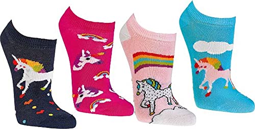 Wowerat Kinder Sneakers-Söckchen „Einhorn“ für Kinder und Teenager, 3er-Bündel (Gr.31-34, „Einhorn“ 3er-Bündel sortiert) von Wowerat