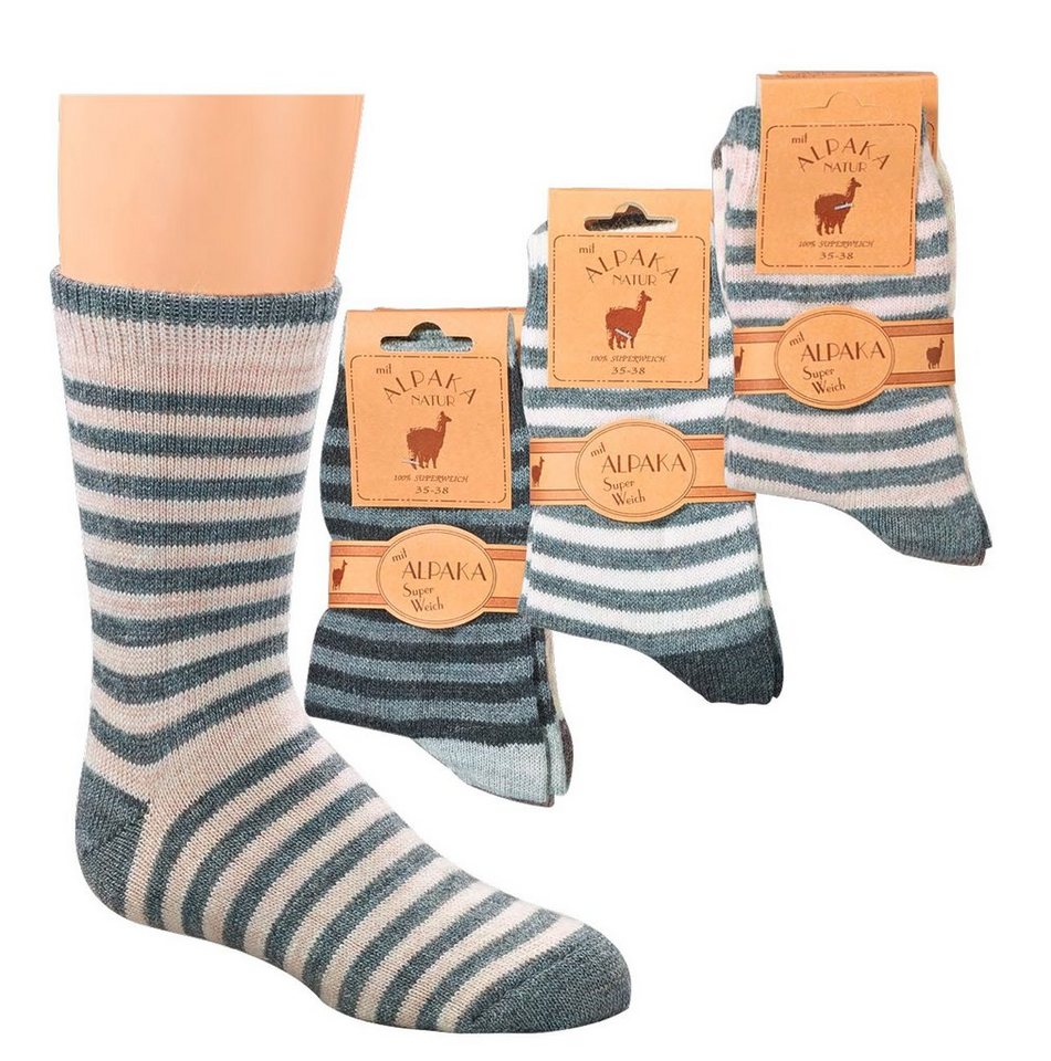 Wowerat Socken Socken mit Alpakawolle Wollsocken für Kinder Teenager Damen (2 Paar) von Wowerat