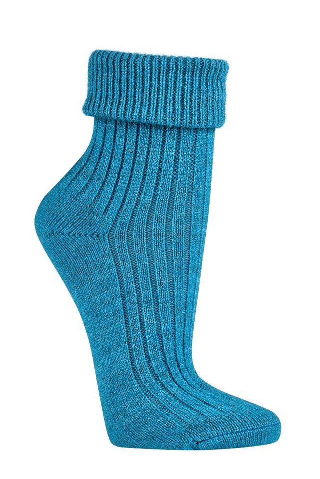 Wowerat Umschlagsocken 2 Paar bunte Damen-Socken mit Alpakawolle, doppelter Umschlag von Wowerat