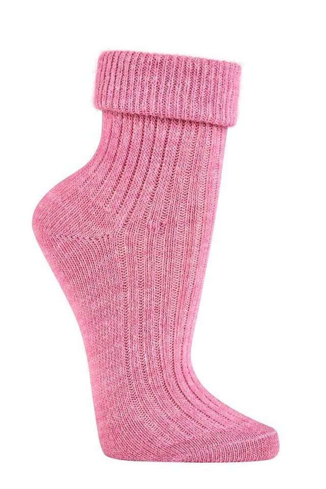 Wowerat Umschlagsocken 2 Paar bunte Damen-Socken mit Alpakawolle, doppelter Umschlag von Wowerat