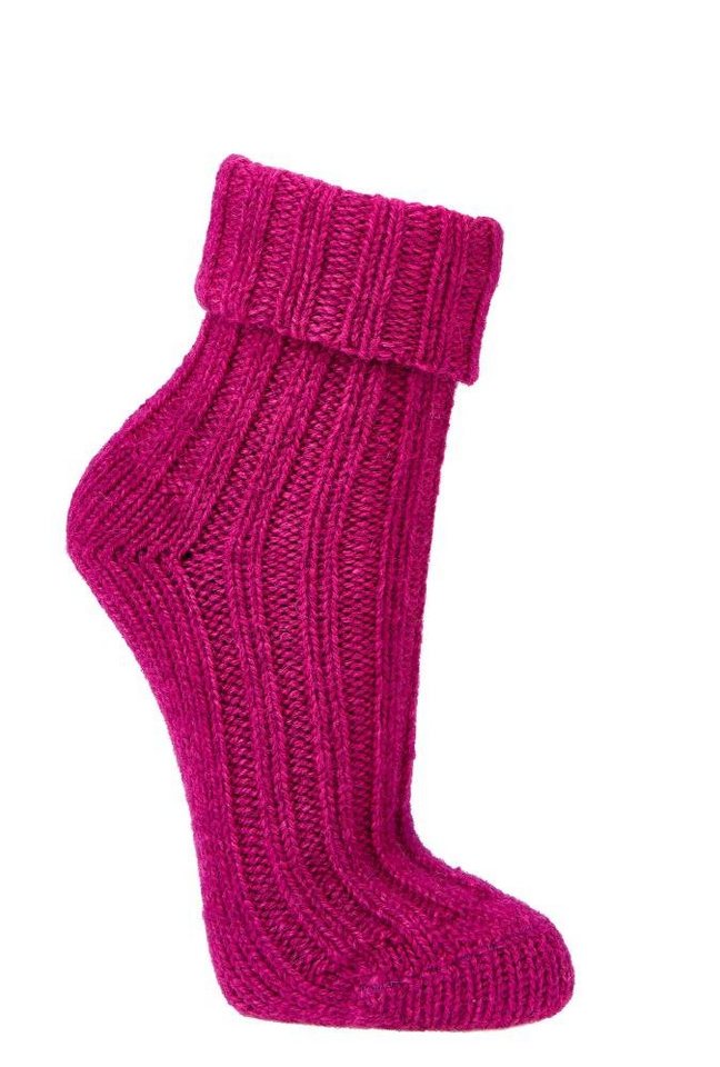 Wowerat Umschlagsocken farbenfrohe farbige bunte Wollsocken mit Alpaka Wolle (2 Paar) von Wowerat
