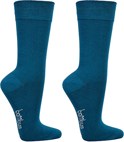 WOWERAT Wellness-Socken BAMBUS-VISKOSE, normallang, extrabreiter Piqué-Komfortbund ohne Gummidruck für Damen und Herren, 3er- Bündel (Art.Nr. 2170, Gr. 43-46, jeans) von WOWERAT