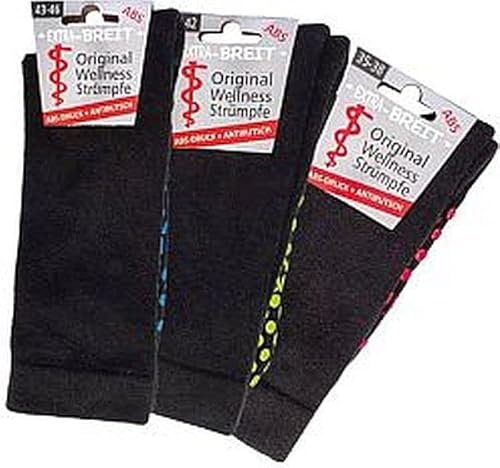 WOWERAT Wellness-Socken mit Polstersohle, ABS für Menschen mit Problemfüßen, 2er-Bündel (Gr.39-42, grüner ABS-Druck) von WOWERAT