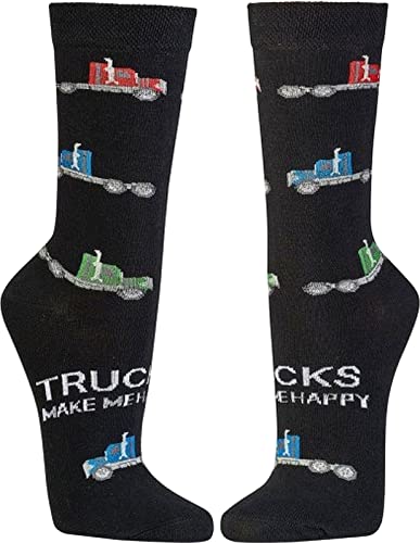 WOWERAT Witzige Socken „Trucks make me happy“ - SOCKS 4 FUN - Mehr Spaß im Alltag für Teenager, Damen und Herren, 2 Paar (Gr.42-47, „Trucks make me happy“) von Wowerat