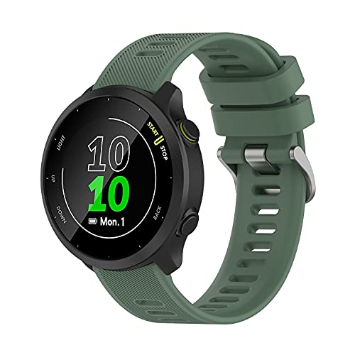 Wownadu 20mm Ersatzarmband Kompatibel mit Garmin Forerunner 55 / Forerunner 245 Armband Grün Weiches Silikon Ersatz Armbänder Sport für Damen Herren (Keine Uhr) von Wownadu