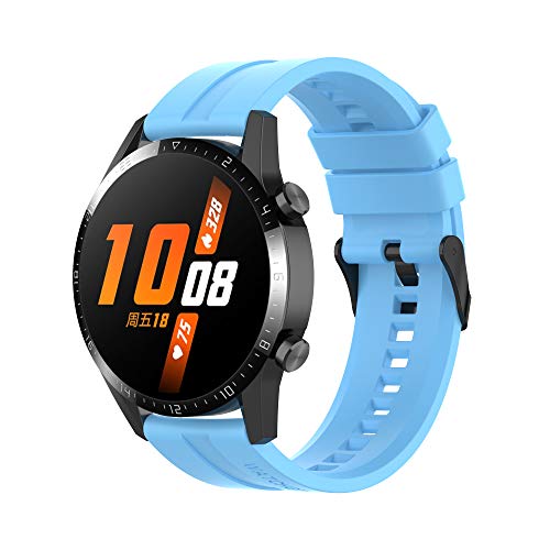 Wownadu Armband Kompatibel für Huawei Watch GT2 46mm Armband, Silikon Sport Zubehör Wasserdicht Ersatzarmband Himmelblau Uhrenarmband für Damen Herren (Kein Uhr) von Wownadu