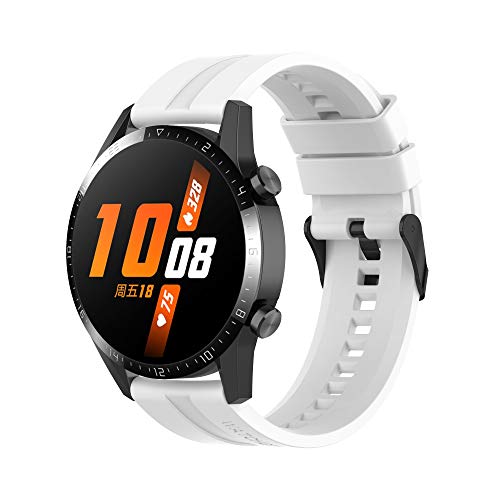 Wownadu Armband Kompatibel für Huawei Watch GT2 46mm Armband, Silikon Sport Zubehör Wasserdicht Ersatzarmband Weiß Uhrenarmband für Damen Herren (Kein Uhr) von Wownadu