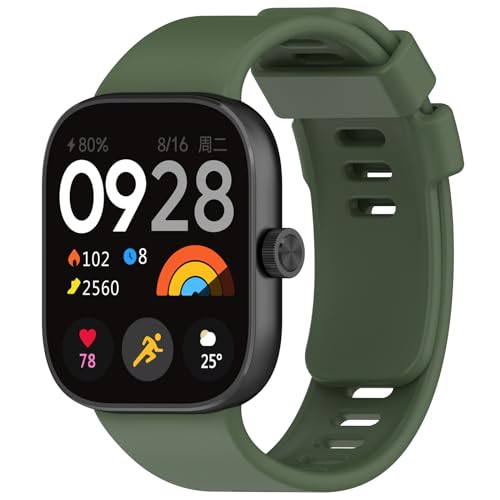 Wownadu Ersatzarmband Kompatibel für Xiaomi Redmi Watch 4 / Redmi Watch 5 Armband, Dunkel Grün Damen Herren Einstellbar Silikon Armbänder Kompatibel für Xiaomi Band 8 pro von Wownadu