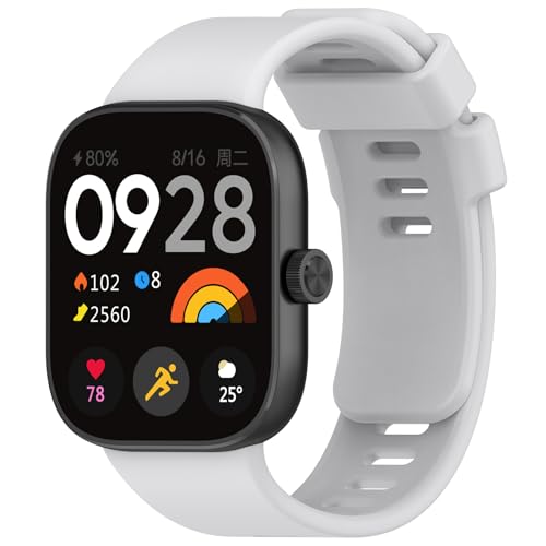 Wownadu Ersatzarmband Kompatibel für Xiaomi Redmi Watch 4 / Redmi Watch 5 Armband, Grau Damen Herren Einstellbar Silikon Armbänder Kompatibel für Xiaomi Band 8 pro (Keine Uhr) von Wownadu