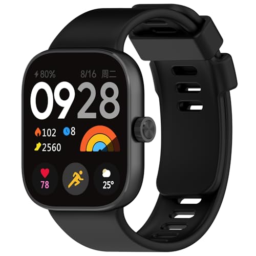 Wownadu Ersatzarmband Kompatibel für Xiaomi Redmi Watch 4 / Redmi Watch 5 Armband, Schwarz Damen Herren Einstellbar Silikon Armbänder Kompatibel für Xiaomi Band 8 pro (Keine Uhr) von Wownadu