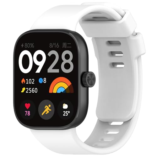 Wownadu Ersatzarmband Kompatibel für Xiaomi Redmi Watch 4 Armband, Weiß Damen Herren Einstellbar Silikon Armbänder Kompatibel für Xiaomi Band 8 pro (Keine Uhr) von Wownadu