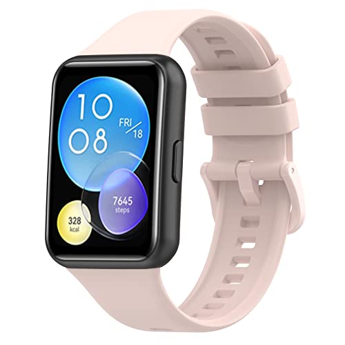 Wownadu Ersatzarmband Kompatibel mit Huawei Watch Fit 2 / Watch Fit 2 Active/Watch Fit 2 Elegant Armband Rosa Einstellbar Silikon Armbänder für Damen Herren (kein uhr) von Wownadu