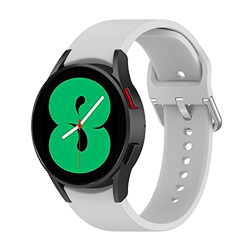 Wownadu 20mm Band Kompatibel für Samsung Galaxy Watch 6/5/4 (40mm 44mm), Galaxy Watch 3 41mm, Galaxy Watch 4 Classic (42mm 46mm) Armbänder Grau Silikon für Damen Herren Zubehör (Keine Uhr) von Wownadu