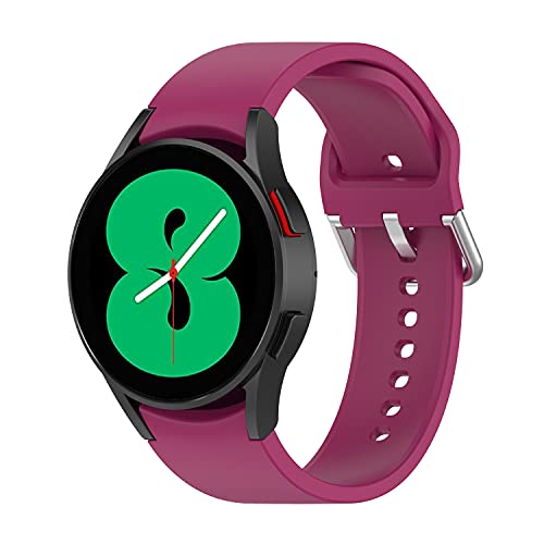 Wownadu 20mm Band Kompatibel für Samsung Galaxy Watch 6/5/4 (40mm 44mm), Galaxy Watch 3 41mm, Galaxy Watch 4 Classic (42mm 46mm) Armbänder Sangria Silikon für Damen Herren Zubehör (Keine Uhr) von Wownadu