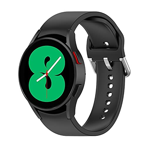 Wownadu 20mm Band Kompatibel für Samsung Galaxy Watch 6/5/4 (40mm 44mm), Galaxy Watch 3 41mm, Galaxy Watch 4 Classic (42mm 46mm) Armbänder Schwarz Silikon für Damen Herren Zubehör (Keine Uhr) von Wownadu