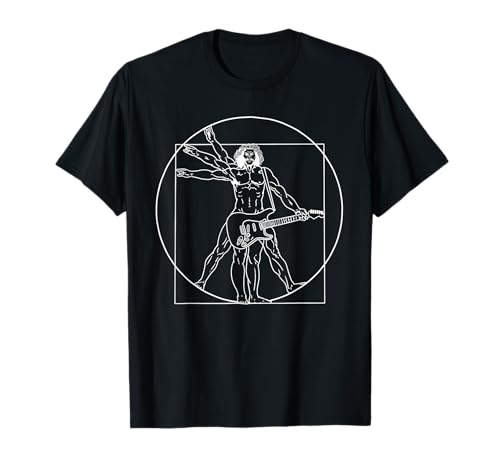 Gitarre Shirt Da Vinci Vitruvian Man Gitarrist Musiker T-Shirt Gitarre Shirt Da Vinci Vitruvian Man Gitarrist Musiker T-Shirt von Wowsome!
