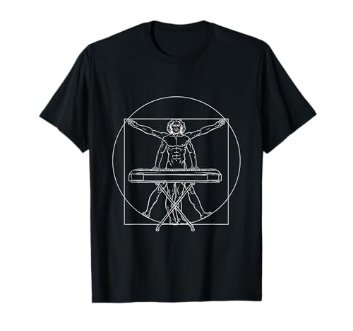 Vitruvian Man Piano Keyboard Spieler Piano Lehrer Pianist T-Shirt von Wowsome!