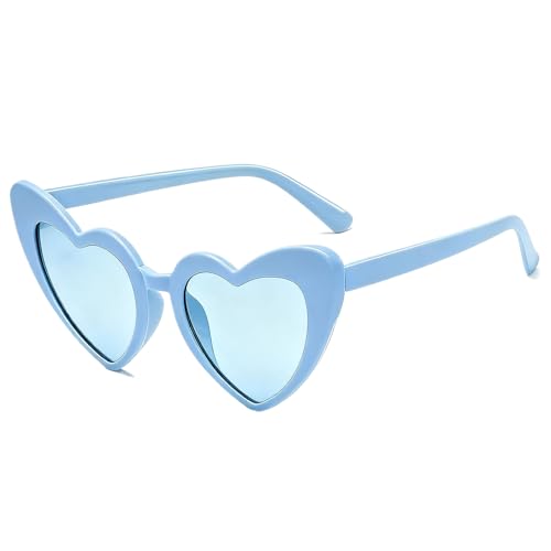 Blaue herzförmige Sonnenbrille für Damen, Vintage-Sonnenbrille, Herz-Sonnenbrille, Partybrille für Damen, Sommerparty Blaue herzförmige Sonnenbrille für Damen, Vintage-Sonnenbrille, Herz-Sonnenbrille, Partybrille für Damen, Sommerparty von Wowtlmy