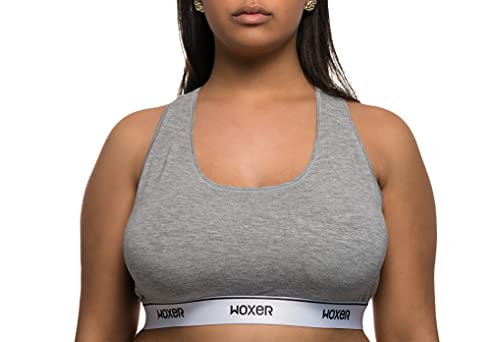 Woxer BOSS Bralettes für Frauen - Bügelloser nahtloser Komfort-BH, grau meliert, Medium von Woxer