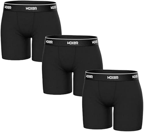 Woxer Baller Damen-Boxershorts, 12,7 cm, weich, scheuert nicht, keine Rollnaht, 3 Stück, Schwarz 2.0, 3XL von Woxer