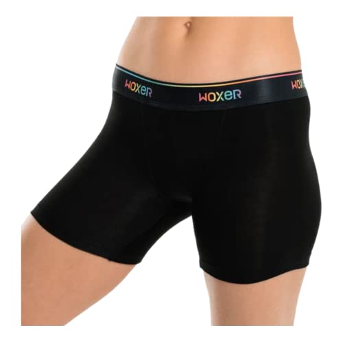 Woxer Damen-Boxershorts, Unterwäsche, Baller, 12,7 cm, Boyshorts, weich, scheuert Nicht, rollt die Innennaht Nicht EIN, Pride Black 3.0, 36 von Woxer