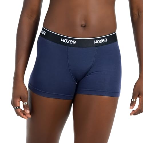 Woxer Damen-Boxershorts, 7,6 cm, weich, scheuerfrei, keine Roll-Schrittlänge, Marineblau 2.0, L von Woxer