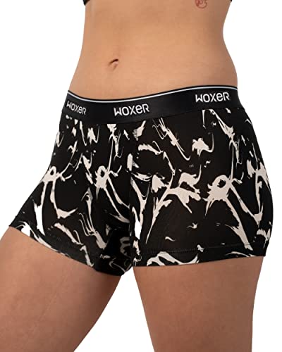 Woxer Damen-Boxershorts, Unterwäsche, Stern, 7,6 cm, Boyshorts, Höschen, weich, scheuerfrei, keine Rollinnennaht, After Dark, 3XL von Woxer