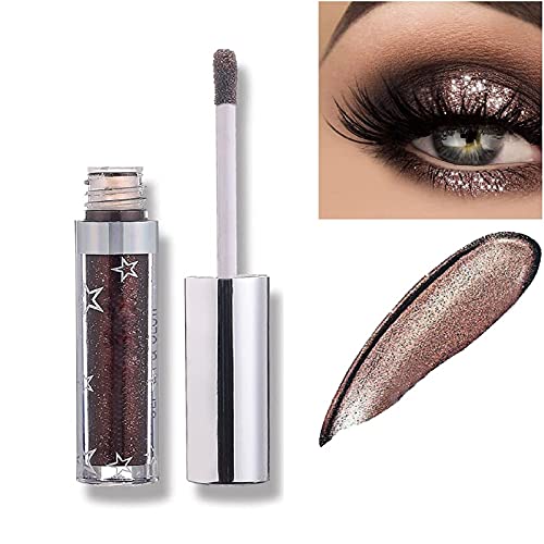 Lucoss Liquid Eyeshadow Glitzer Lidschatten Makeup Langlebige Shiny Glitter Wasserdicht Schimmer und Glanz Lidschatten-Aufkleber Metallic-Pigmente (A107) von Lucoss