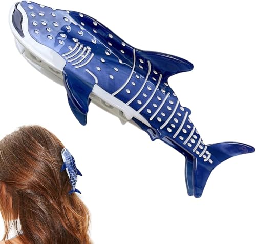 Blaue Haifisch-Haarklammern, einzigartige Ozean-Tier-Haarspangen, niedlich, modisch, rutschfest, Zelluloseacetat, große Haarspangen, Haarstyling-Zubehör für Frauen und Mädchen, dickes und dünnes Haar Blaue Haifisch-Haarklammern, einzigartige Ozean-Tier-Haarspangen, niedlich, modisch, rutschfest, Zelluloseacetat, große Haarspangen, Haarstyling-Zubehör für Frauen und Mädchen, dickes und dünnes Haar von Wpppan