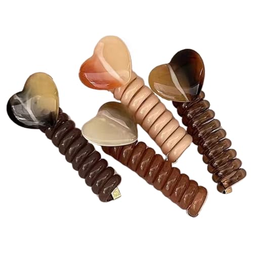 Spiralhaarbindungen für dünnes Haar, Haare Elastik ohne Schaden - Telefonkabelspulen,4x Flexible Drahtset für Partykostüm Frauen Mädchen Teenager Styling -Ausrüstung Spiralhaarbindungen für dünnes Haar, Haare Elastik ohne Schaden - Telefonkabelspulen,4x Flexible Drahtset für Partykostüm Frauen Mädchen Teenager Styling -Ausrüstung von Wpsagek
