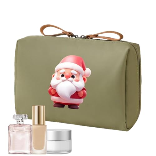 Wpsagek Make-up-Tasche mit großem Fassungsvermögen, Reise-Kulturbeutel mit Reißverschluss, mit Weihnachtsmann-Aufdruck, Make-up-Organizer-Tasche, Reise-Kulturbeutel für Damen, Make-up-Pinsel-Organizer von Wpsagek