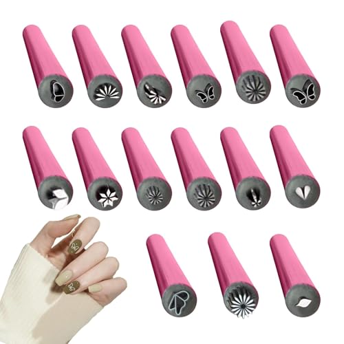 Wpsagek Nagelblumen-Stempelstift, Stempel-Nagelwerkzeug | 15x Nail Tools Stempel mit 6 verschiedenen Kunstmustern,Nagelstempelplatte, Nagelstempel-Set, Blumen-Nagelstempelstift, von Wpsagek