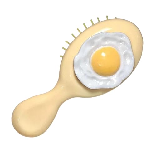 Wpsagek Reise-Haarbürste, entwirrende Haarbürste mit pochiertem Ei-Design, niedliche Cartoon-Kopfhautbürste, tragbarer Luftkamm für Erwachsene und Kinder von Wpsagek