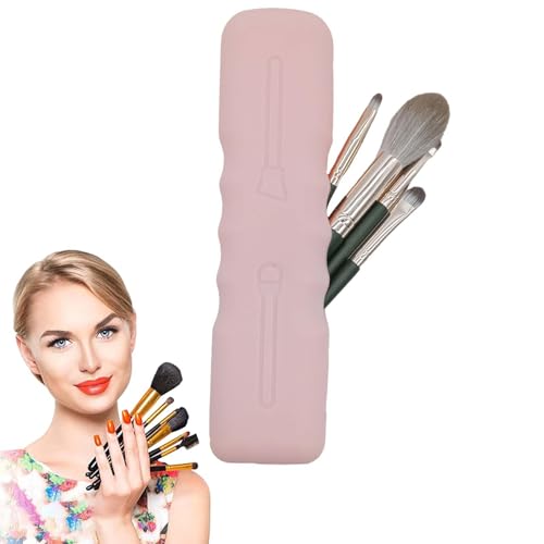 Wpsagek Reise-Make-up-Pinselhalter, Silikon-Etui für Make-up-Pinsel - Weicher und eleganter Make-up-Werkzeug-Organizer,Tragbarer Pinselhalter für Frauen und Mädchen, Pinsel-Lippenstift-Puder von Wpsagek