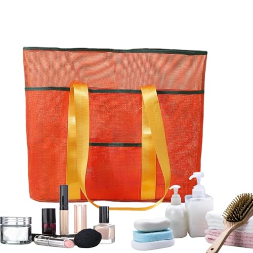 Wpsagek Strandtasche | Tragbare Mesh Tragetasche,Großes Fassungsvermögen, Multifunktionale Aufbewahrung Für Handtücher Badekleidung von Wpsagek