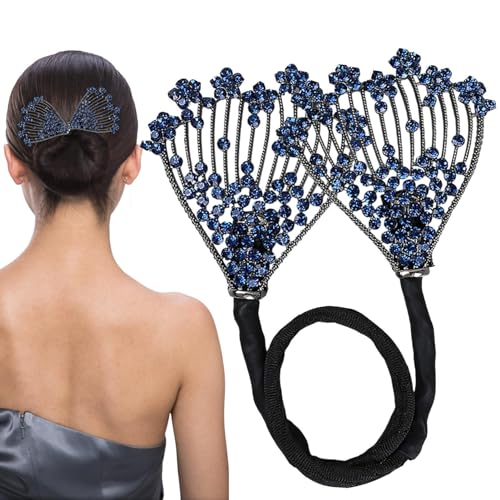 Wpsagek Strass-Haarspange, Dutt-Haarmacher,Eleganter French Hair Twist Strass-Haarknoten | Vintage-Haarknoten-Clip, flexibler Haarschmuck für Frauen und Mädchen von Wpsagek