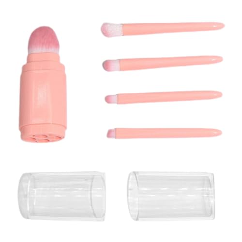 Wpsagek Tragbares Make-up-Pinsel-Set, Make-up-Pinsel-Set, Multitasker 5-in-1-Make-up-Pinsel, All-in-1, niedliches, einziehbares -Pinsel-Beauty-Tool für Frauen und Mädchen von Wpsagek