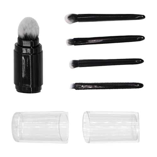 Wpsagek Tragbares Make-up-Pinsel-Set, Make-up-Pinsel-Set | 5-in-1 süßes -Make-up-Pinsel-Set - Einziehbare professionelle Make-up-Pinsel für Frauen und Mädchen von Wpsagek