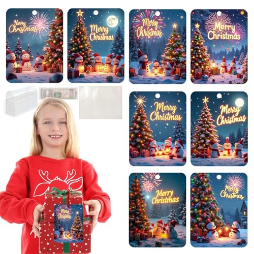 Wpsagek Weihnachts-Geldhalter,Weihnachts-Geldhalter - 8 Stück Geldkarten Geldhalter | Niedliche Weihnachtsornamente mit Umschlägen, Bargeld, Weihnachtszubehör für den Weihnachtsbaum von Wpsagek