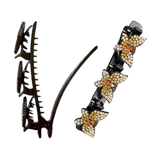 Wpsagek Zopf-Haarspangen,Schmetterlings-Zopfclip | Mädchen Frauen Zopfschmuck Haarschmuck Haarspange - Niedliche Haarnadel-Entenschnabel-Clip, glänzendes Haar, Flechter für Arbeit, Tanz, Schule, von Wpsagek