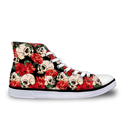 Wrail Erwachsene Damen Turnschuhe Sneake Canvas High-Top Totenkopf Schuh Totenkopf EU 39 von Wrail