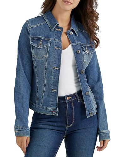 Wrangler Authentics Damen Stretch Jeansjacke, Blau, L von Wrangler Authentics